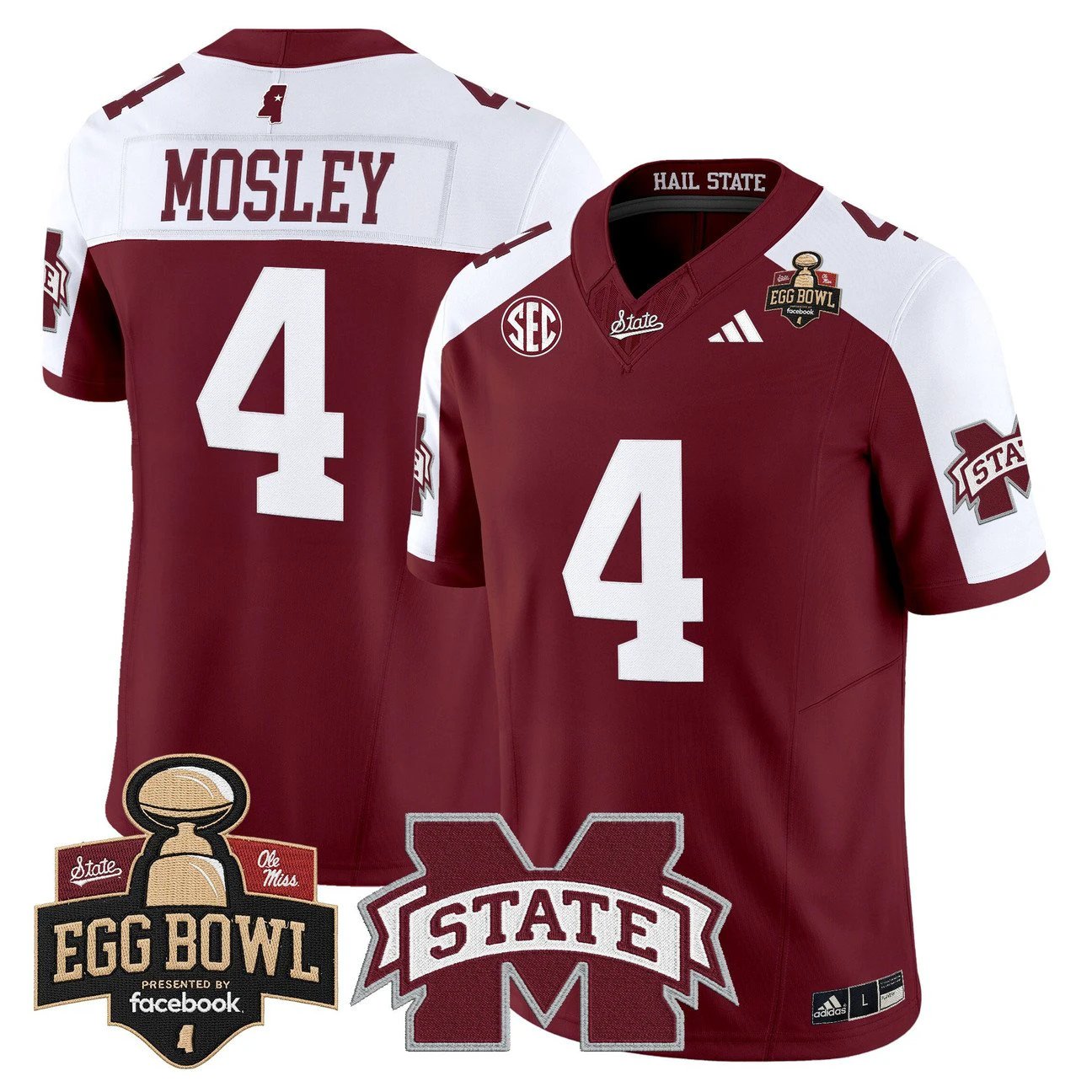 Jordan Mosley Jersey #4 Mississippi State Bulldogs 2025 Egg Bowl Stitched by My Store NCAA Football Jerseys