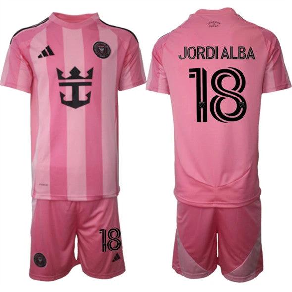 Jordi Alba Jersey #18 Inter Miami CF Pink Home 2025 - 26 Soccer Suit by Soccer Jersey