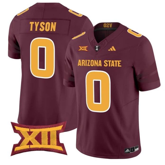 Jordyn Tyson Jersey #0 Arizona State Sun Devils 2025 Limited Stitched Maroon by NCAA Football Jersey