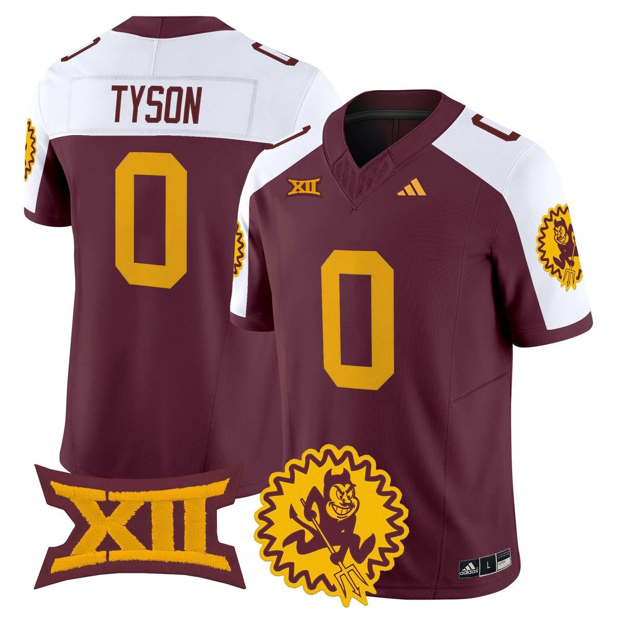 Jordyn Tyson Jersey #0 Arizona State Sun Devils 1975 Throwback Stitched Maroon Alter by My Store NCAA Football Jerseys