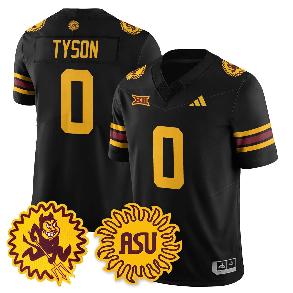 Jordyn Tyson Jersey #0 Arizona State Sun Devils 1975 Throwback Stitched by My Store NCAA Football Jerseys
