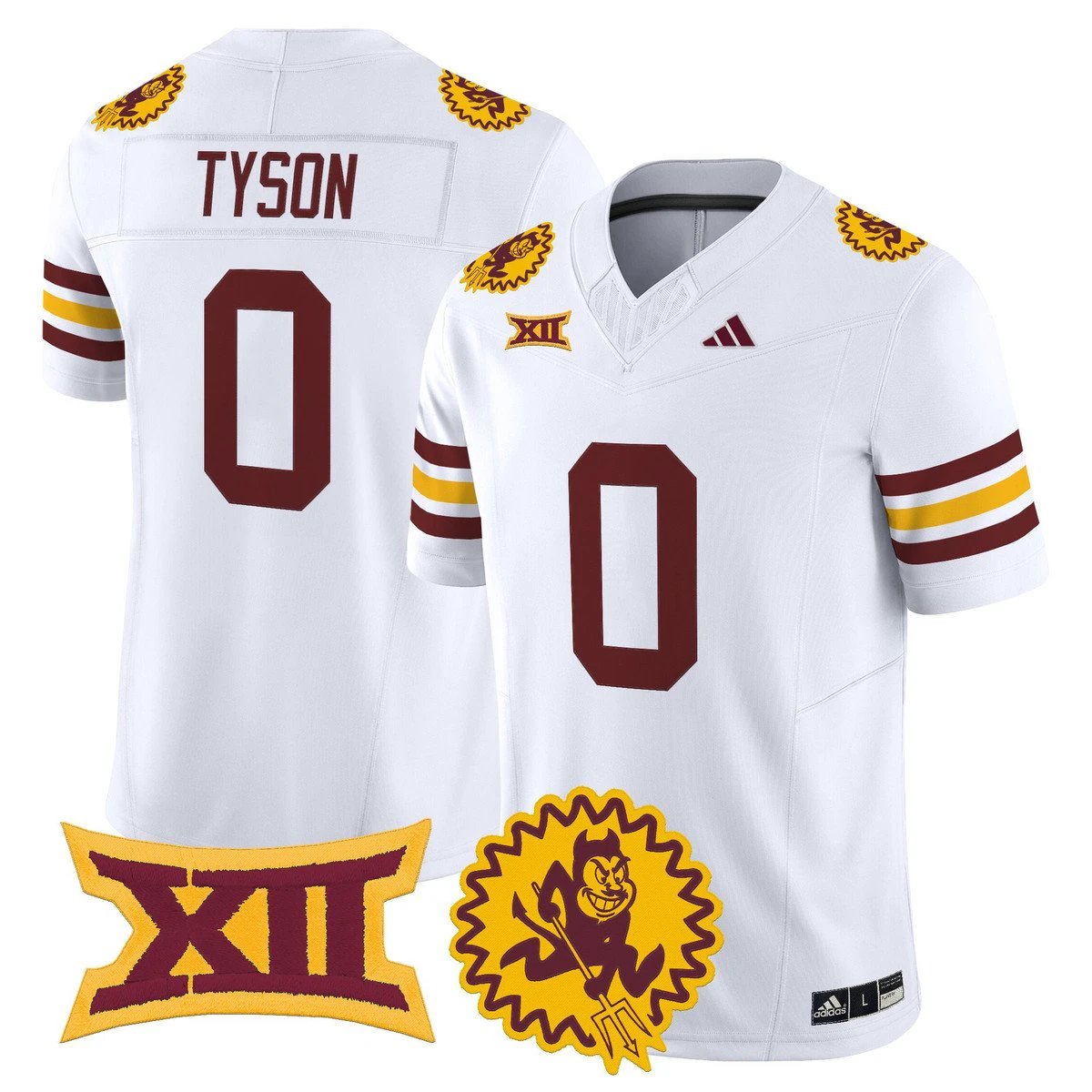 Jordyn Tyson Jersey #0 Arizona State Sun Devils 1975 Throwback Stitched by My Store NCAA Football Jerseys