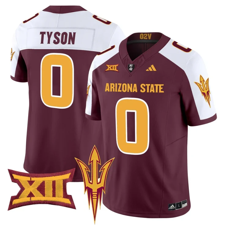 Jordyn Tyson Jersey #0 Arizona State Sun Devils 2025 Vapor Stitched by My Store NCAA Football Jerseys