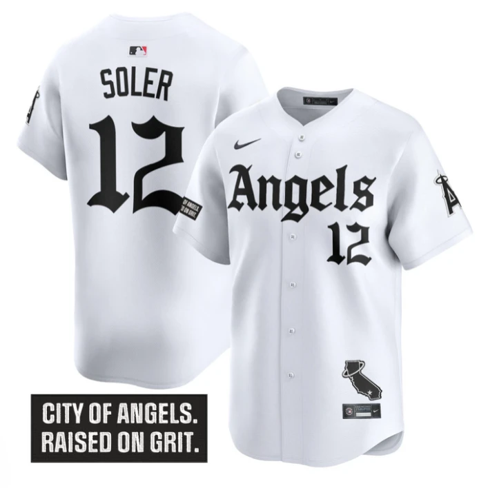Jorge Soler Jersey #12 Los Angeles Angels Gothic Halo Edition Stitched White by My Store