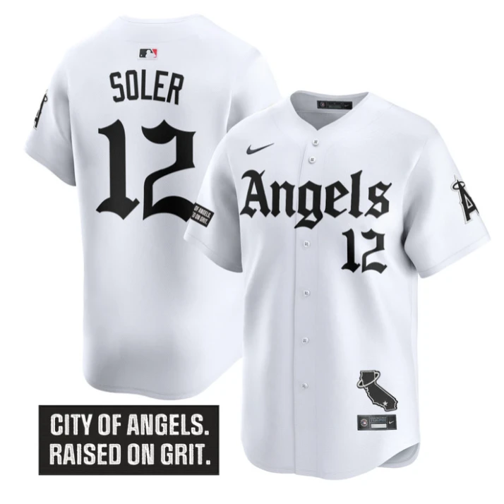 Jorge Soler Jersey #12 Los Angeles Angels Gothic Halo Edition Stitched White by My Store