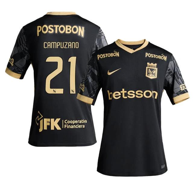 Jorman Campuzano 21 Atlético Nacional 2025-26 Away Men Jersey – Black by Soccer Jersey