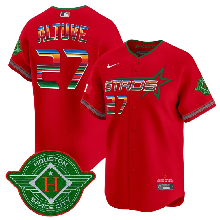 José Altuve Jersey #27 Astros 2025 City Connect Mexico Vapor Premier Limited Stitched Red by My Store