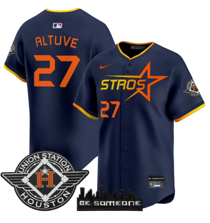 Jose Altuve Jersey #27 Houston Astros 2025 City Connect Navy All Stitched by My Store