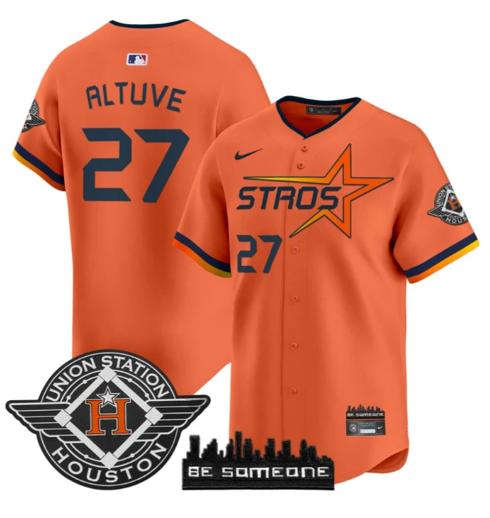 Jose Altuve Jersey #27 Houston Astros 2025 City Connect Orange All Stitched by My Store