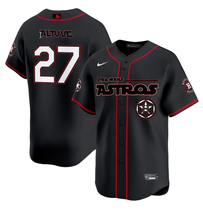 Jose Altuve Jersey #27 Houston Astros Star Wars Black Jersey All Stitched by My Store