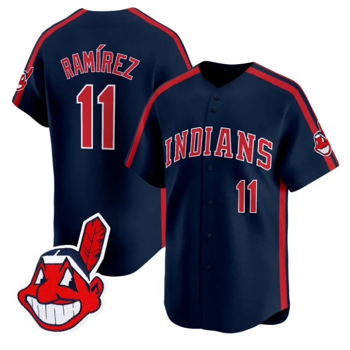 José Ramírez Jersey #11 Cleveland Indians Ricky Wild Thing Vaughn Stitched Navy by My Store