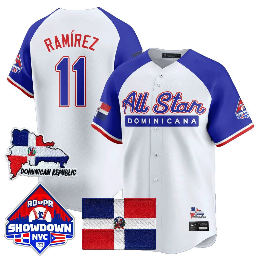 José Ramírez Jersey #11 Dominican Republic Baseball All-Star 2025 White Alter by My Store