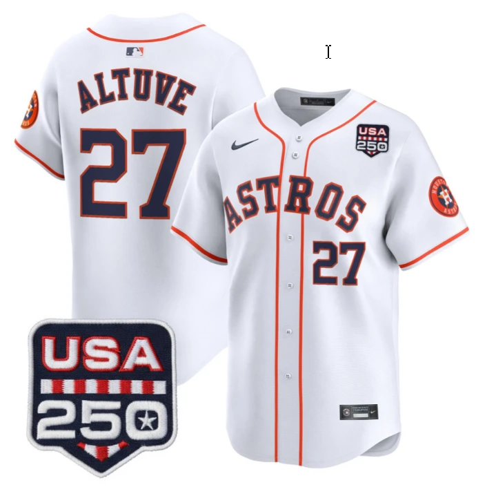 José Altuve Jersey #27 Houston Astros 250 USA Patch Limited Stitched by My Store
