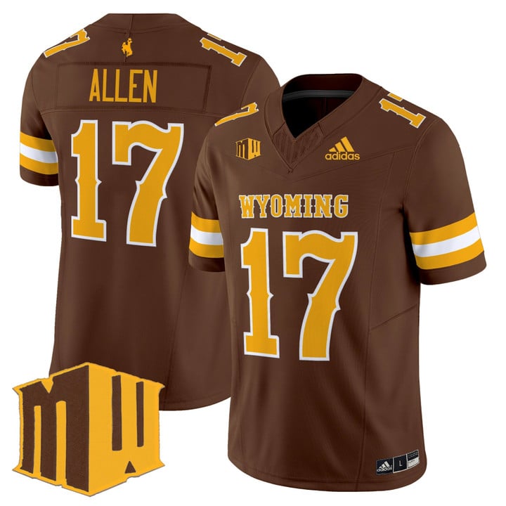 Josh Allen Jersey #17 Wyoming Cowboys 2025 Vapor Limited Stitched Brown by NCAA Football Jersey