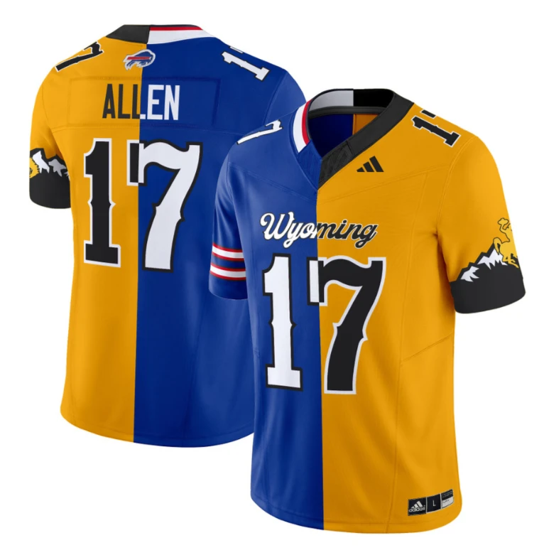 Josh Allen Jersey #17 Wyoming Cowboys Split Vapor Limited Football Stitched by NCAA Football Jersey
