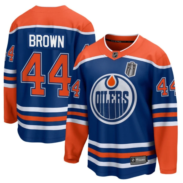 Josh Brown 44 Edmonton Oilers 2025 Stanley Cup Final Home Breakaway Men Jersey Royal by Hockey David