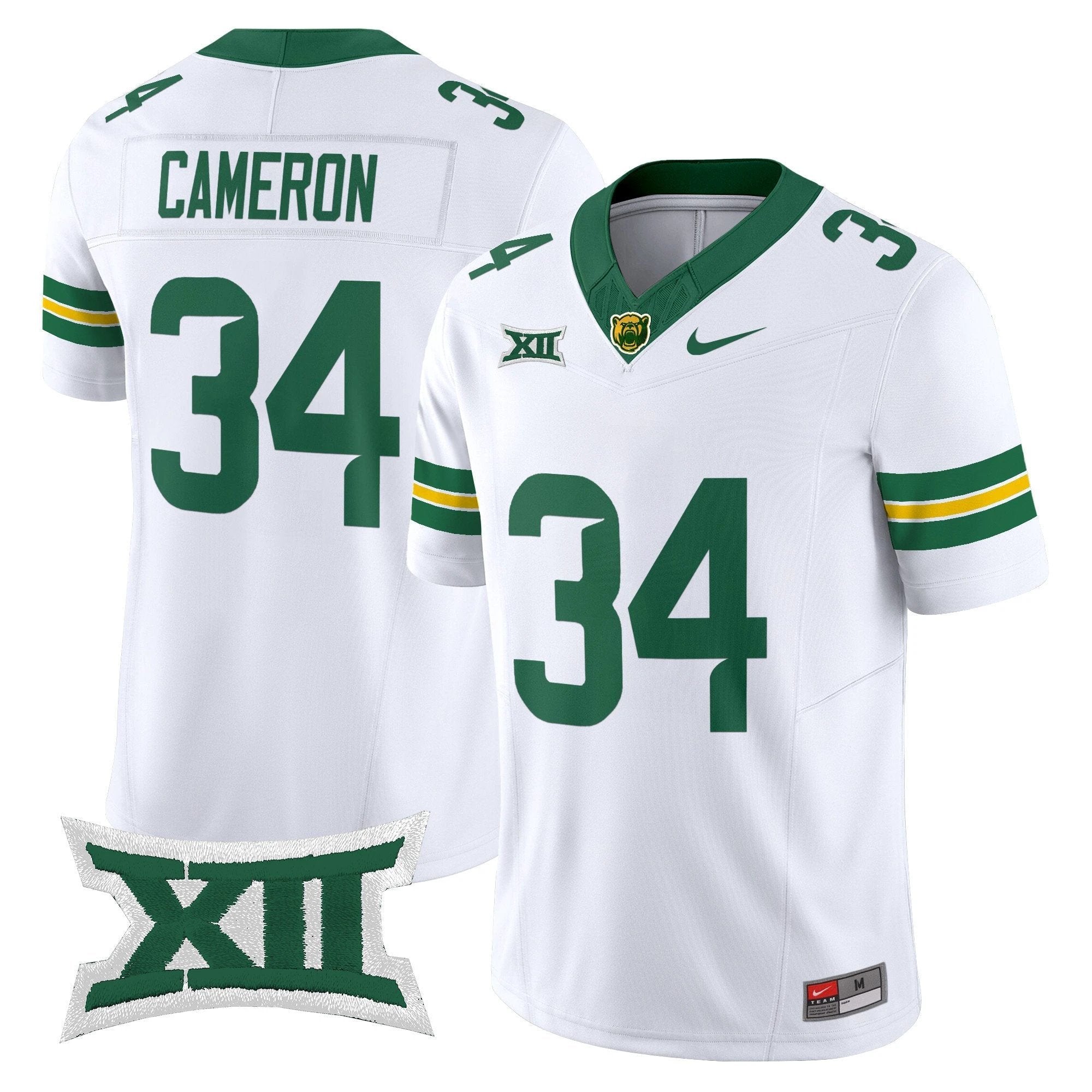 Josh Cameron Jersey #34 Baylor Bears 2025 Vapor Stitched White by NCAA Football Jersey