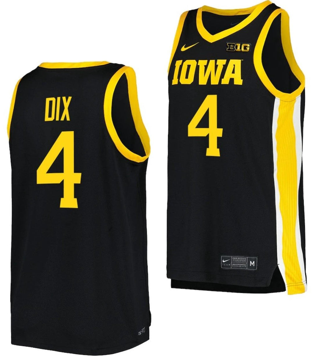 Josh Dix Jersey Iowa Hawkeyes College Basketball Black #4 by My store basketball