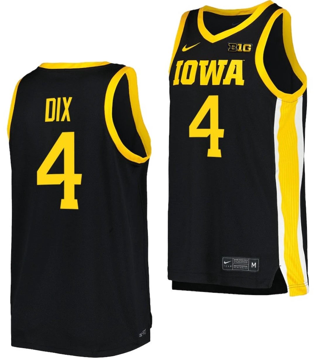 Josh Dix Jersey Iowa Hawkeyes College Basketball Black #4 by My store basketball