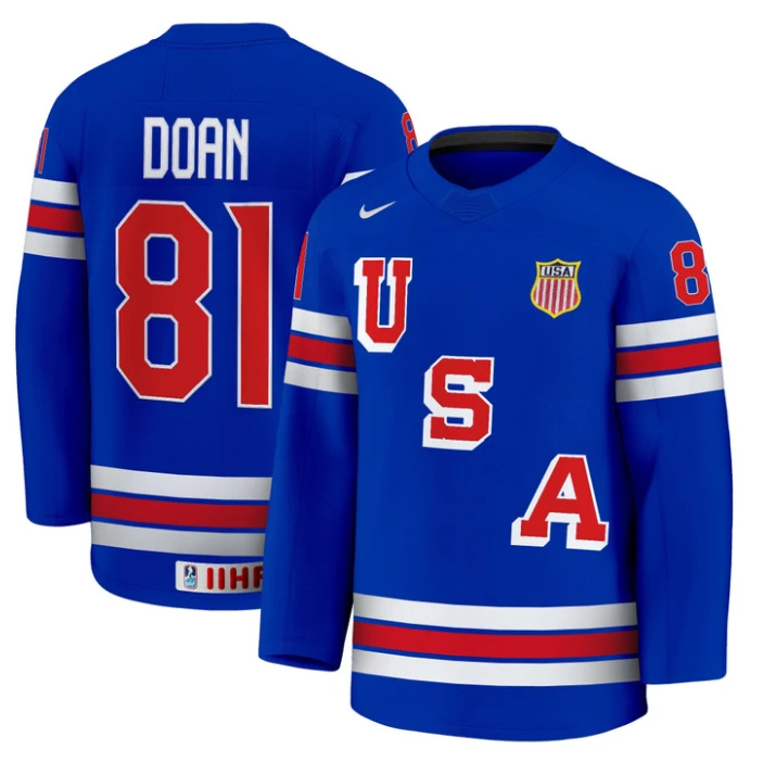 Josh Doan Jersey #81 USA Hockey 2025 Premium Stitched Away by Hockey David
