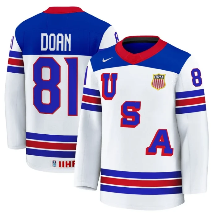 Josh Doan Jersey #81 USA Hockey 2025 Premium Stitched Home by Hockey David