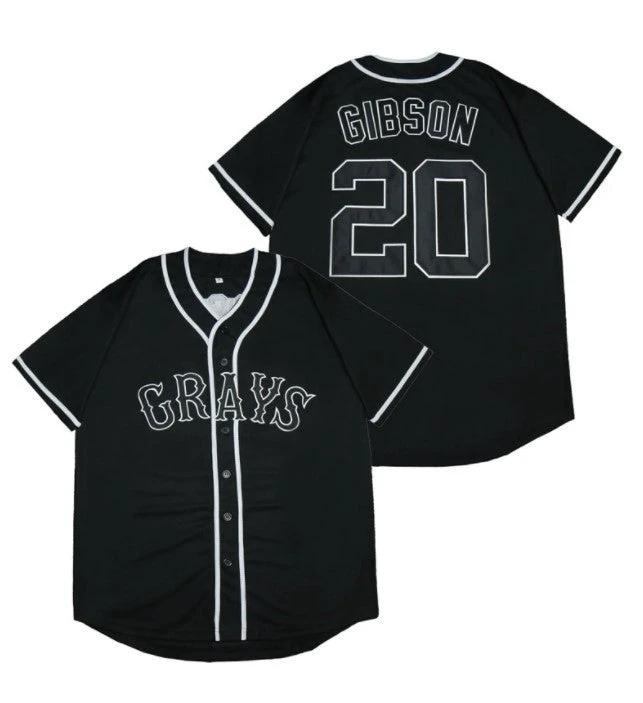 Josh Gibson Grays Negro League Baseball Jersey Black by My Store