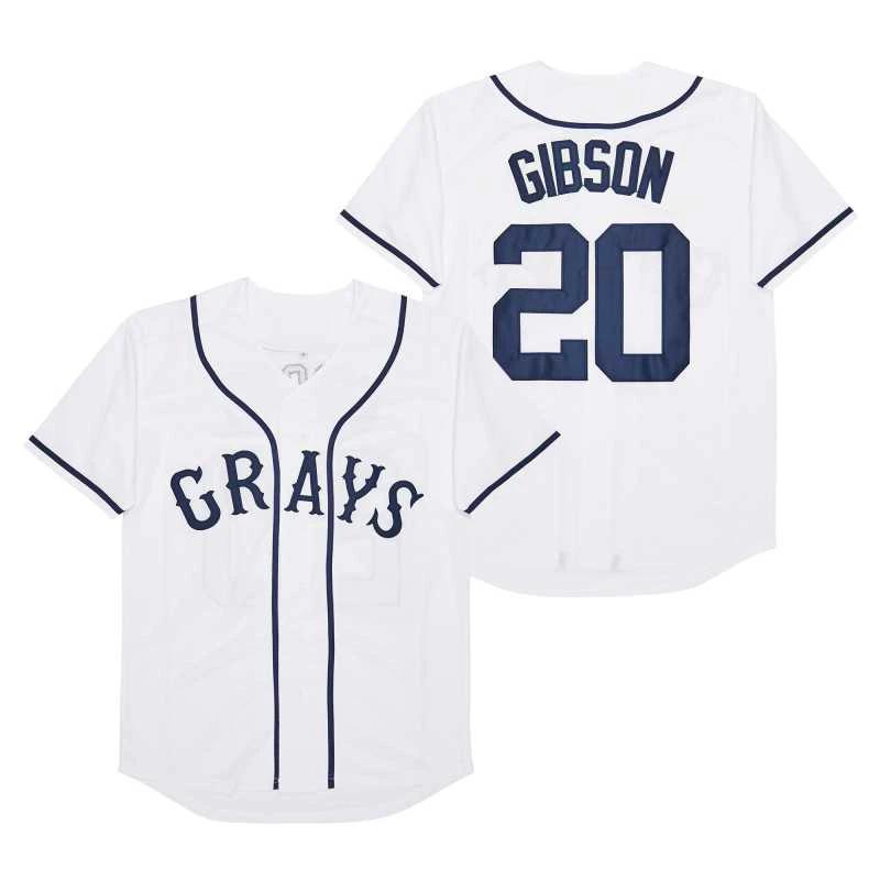 Josh Gibson Grays Negro League Baseball Jersey White by My Store