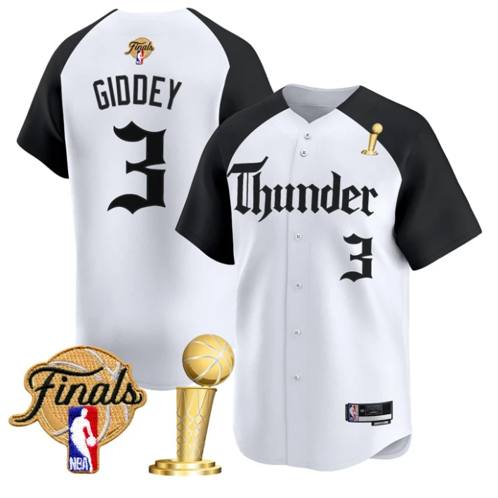 Luguentz Dort Jersey #5 Oklahoma City Thunder Gothic Storm 2025 Champions White by My Store