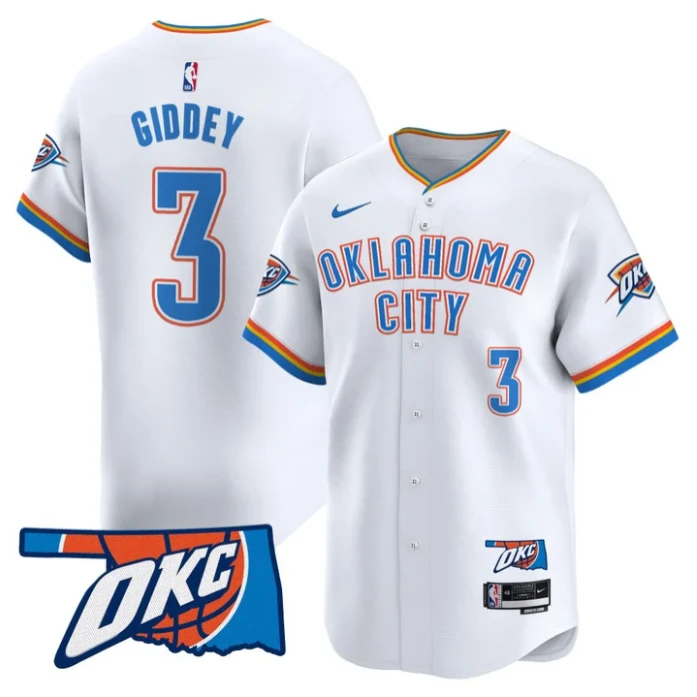 Josh Giddey Jersey #3 Oklahoma City Thunder Vapor Baseball Stitched Association by My Store