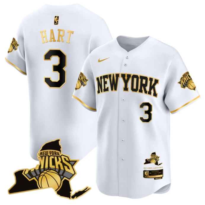 Josh Hart Jersey #3 New York Knicks Vapor Baseball Stitched White Gold by My Store