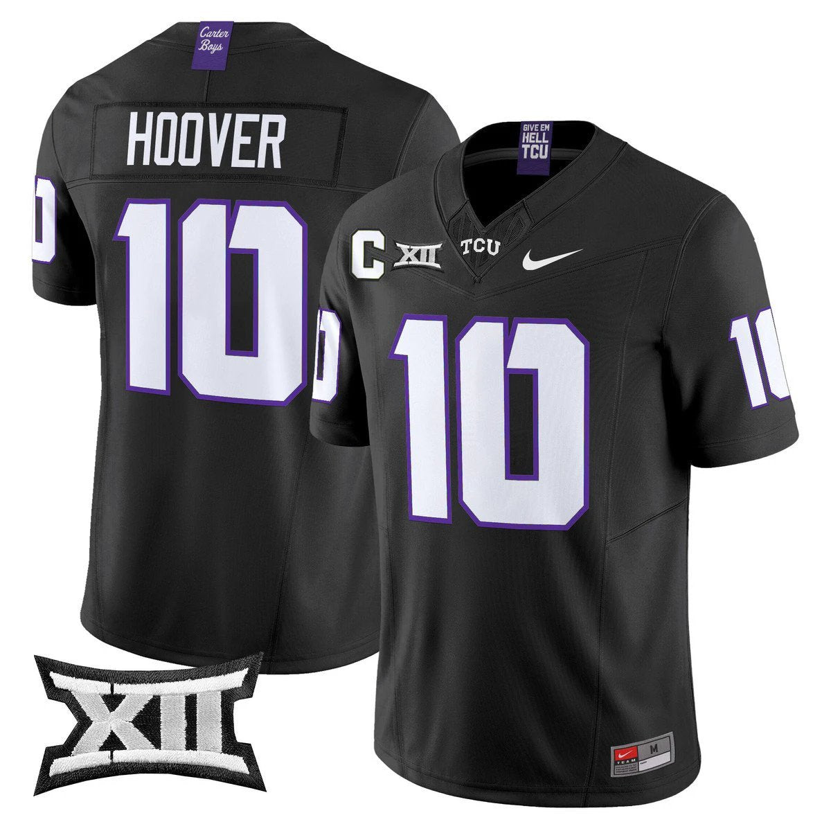 Josh Hoover Jersey #10 TCU Horned Frogs 2025 Vapor Limited Stitched Black by My Store NCAA Football Jerseys