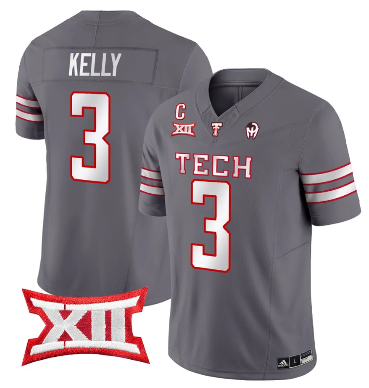 Josh Kelly Jersey #3 Texas Tech Red Raiders Vapor Limited Football Grey by My Store