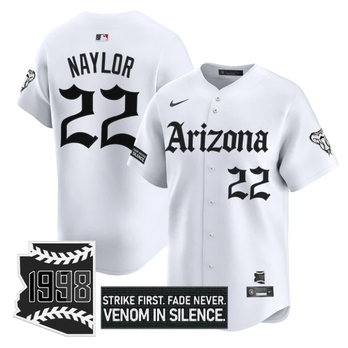 Josh Naylor Jersey #22 Arizona Diamondbacks Gothic Desert Fang Edition White by My Store
