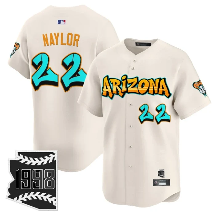 Josh Naylor Jersey #22 Arizona Diamondbacks Graffiti Desert Ink Edition Cream by My Store