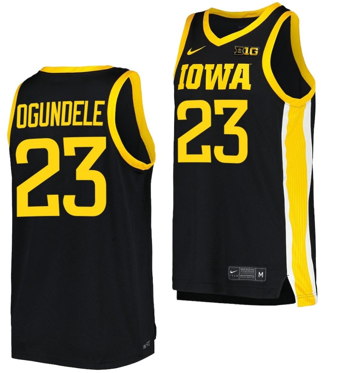 Josh Ogundele Jersey Iowa Hawkeyes College Basketball Black #23 by My store basketball