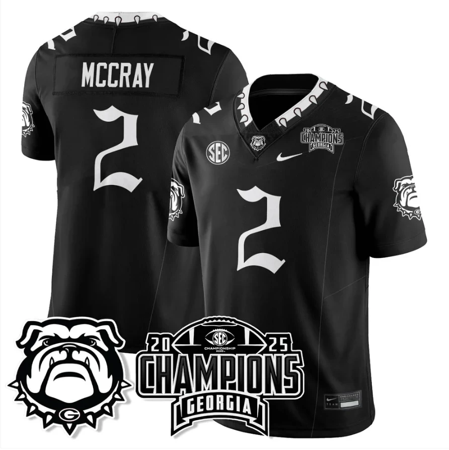 Josh McCray Jersey #2 Georgia Bulldogs Gothic SEC Football Champions by My Store NCAA Football Jerseys