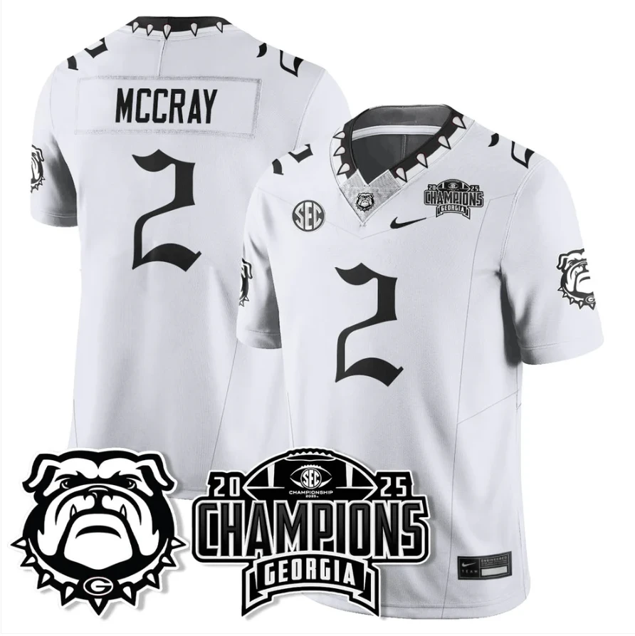 Josh McCray Jersey #2 Georgia Bulldogs Gothic SEC Football Champions by My Store NCAA Football Jerseys