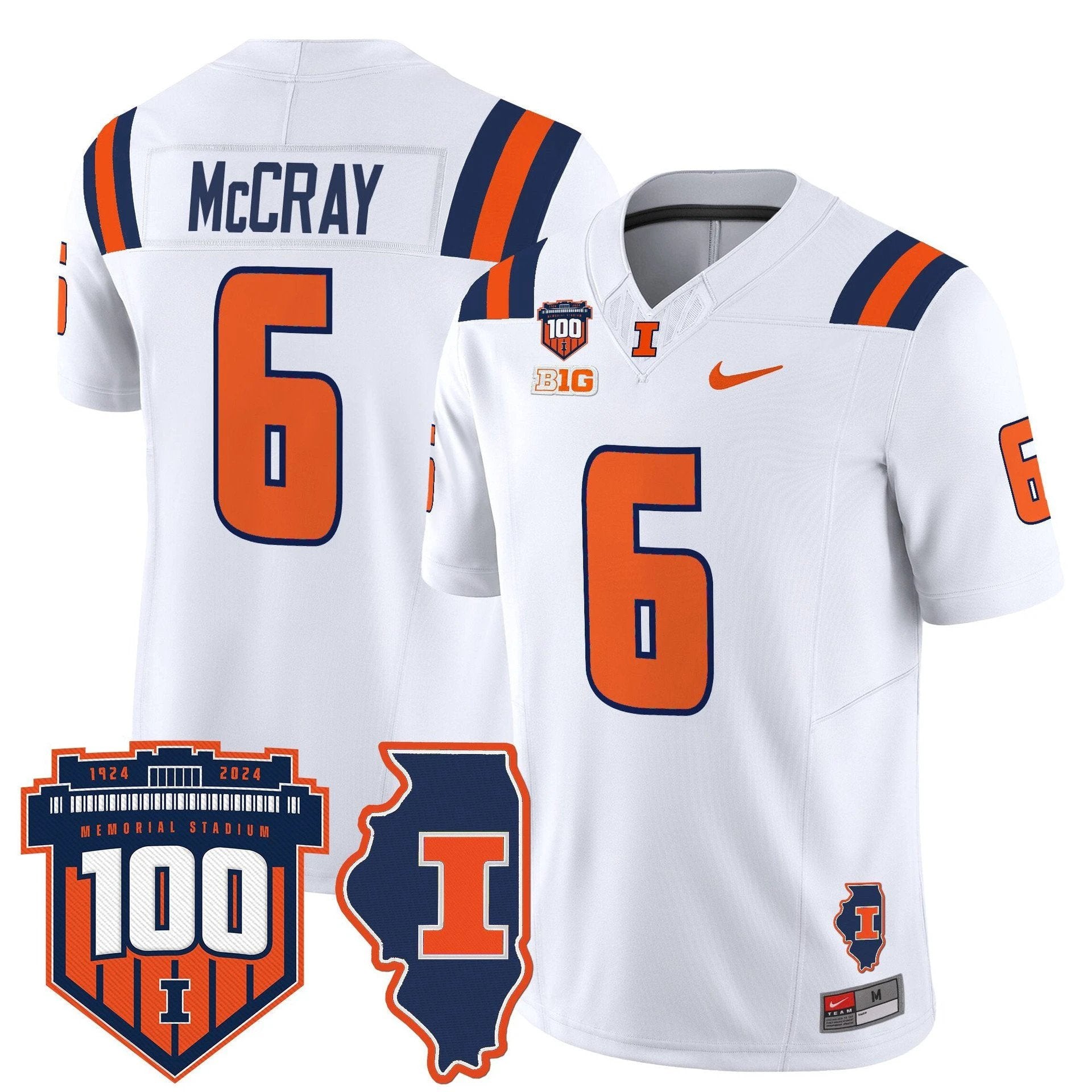 Josh McCray Jersey #6 Illinois Fighting 100th Memorial Stadium by My Store NCAA Football Jerseys