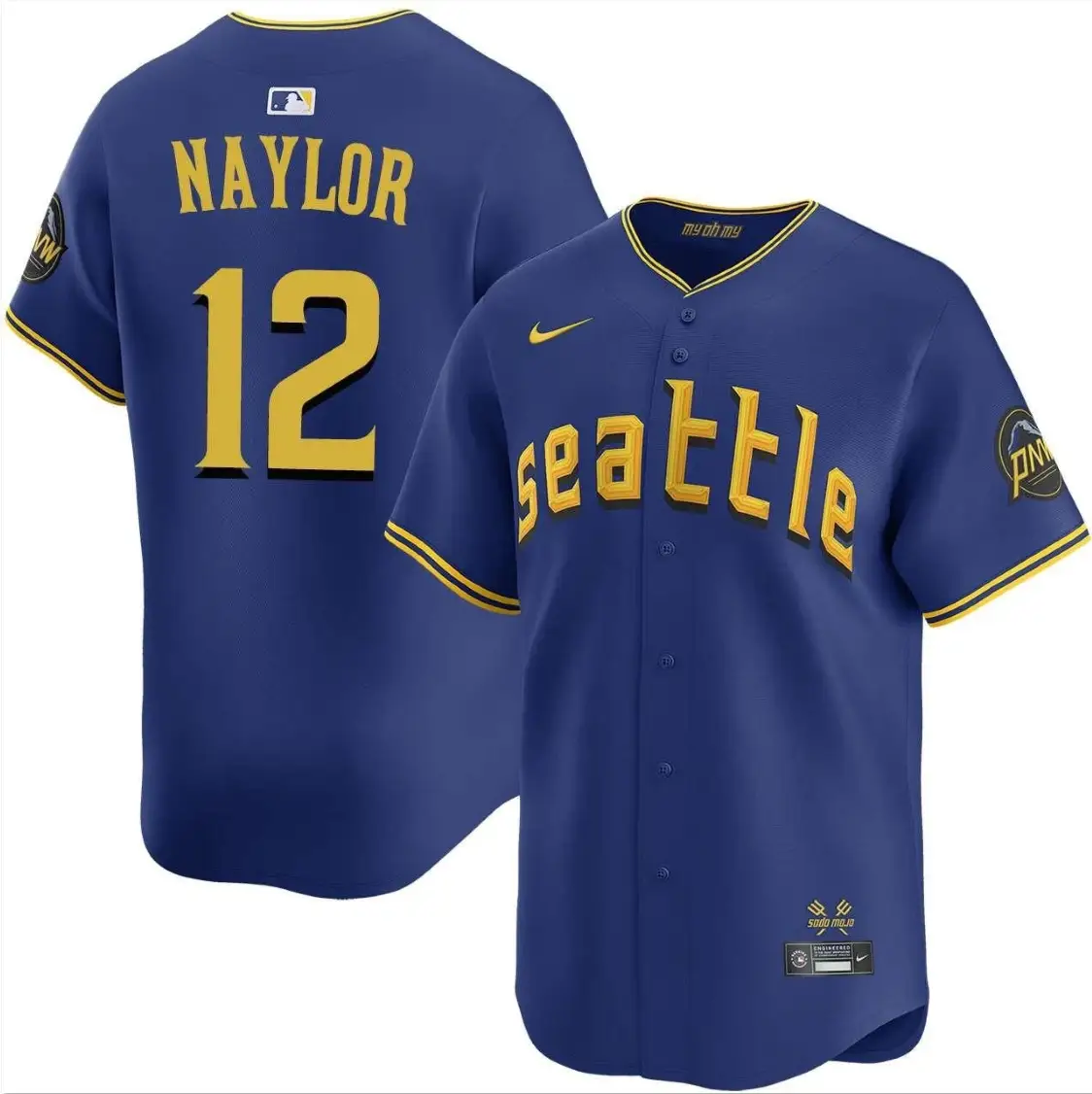 Josh Naylor Jersey #12 Mariners Vapor Premier Limited All Stitched by My Store