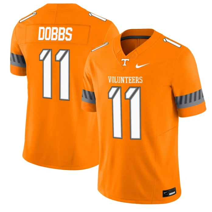 Joshua Dobbs Jersey #11 Tennessee Vols 2025 Smokey Grey Series Stitched Orange by NCAA Football Jersey