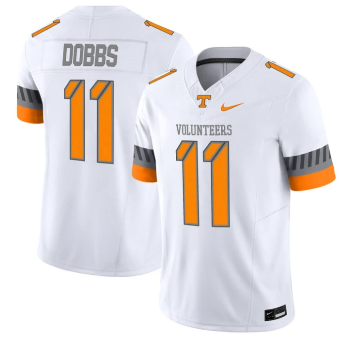 Joshua Dobbs Jersey #11 Tennessee Vols 2025 Smokey Grey Series Stitched White by NCAA Football Jersey