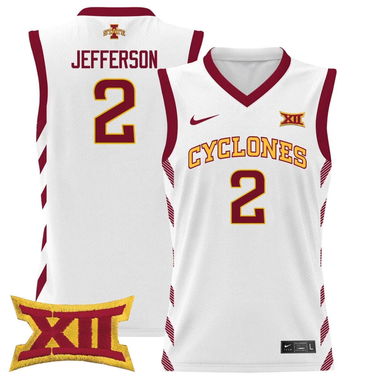 Joshua Jefferson Jersey #2 Iowa State 2024 Lightweight Basketball White by My store basketball
