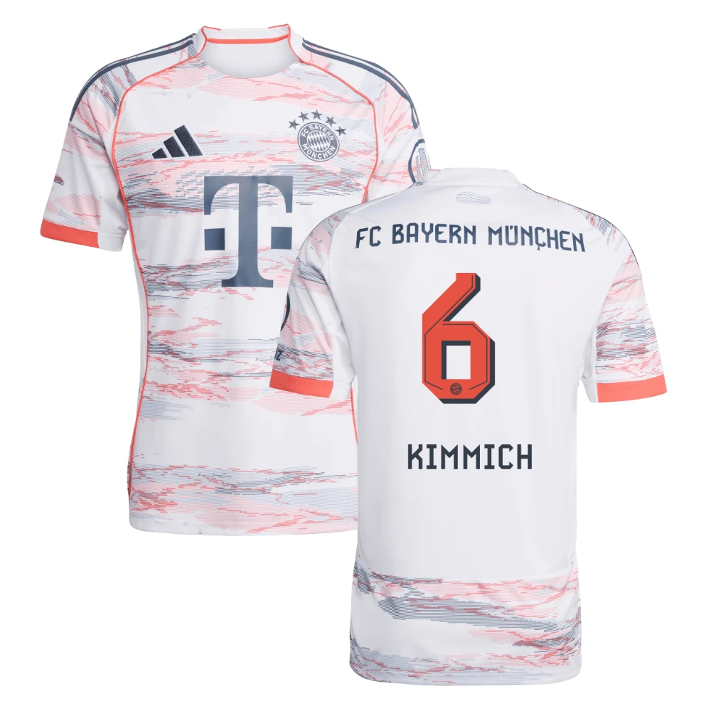 Joshua Kimmich #6 Bayern Munich 2025-26 Away Men Jersey – White by Soccer Jersey