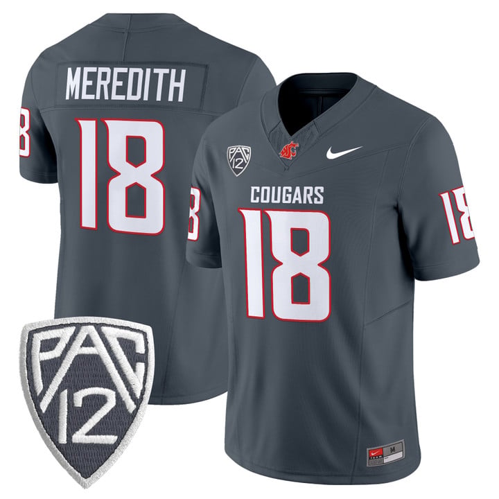 Joshua Meredith Jersey #18 Washington State Cougars 2025 V2 Vapor Stitched by My Store NCAA Football Jerseys