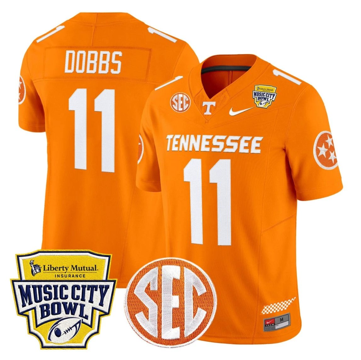 Joshua Dobbs Jersey #11 Tennessee Vols 2025 Music City Bowl Stitched by My Store NCAA Football Jerseys