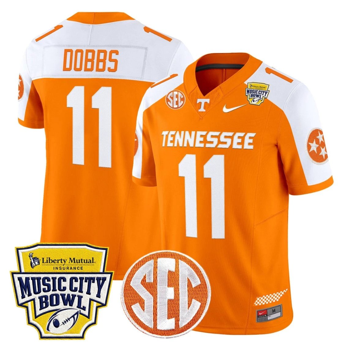 Joshua Dobbs Jersey #11 Tennessee Vols 2025 Music City Bowl Stitched by My Store NCAA Football Jerseys