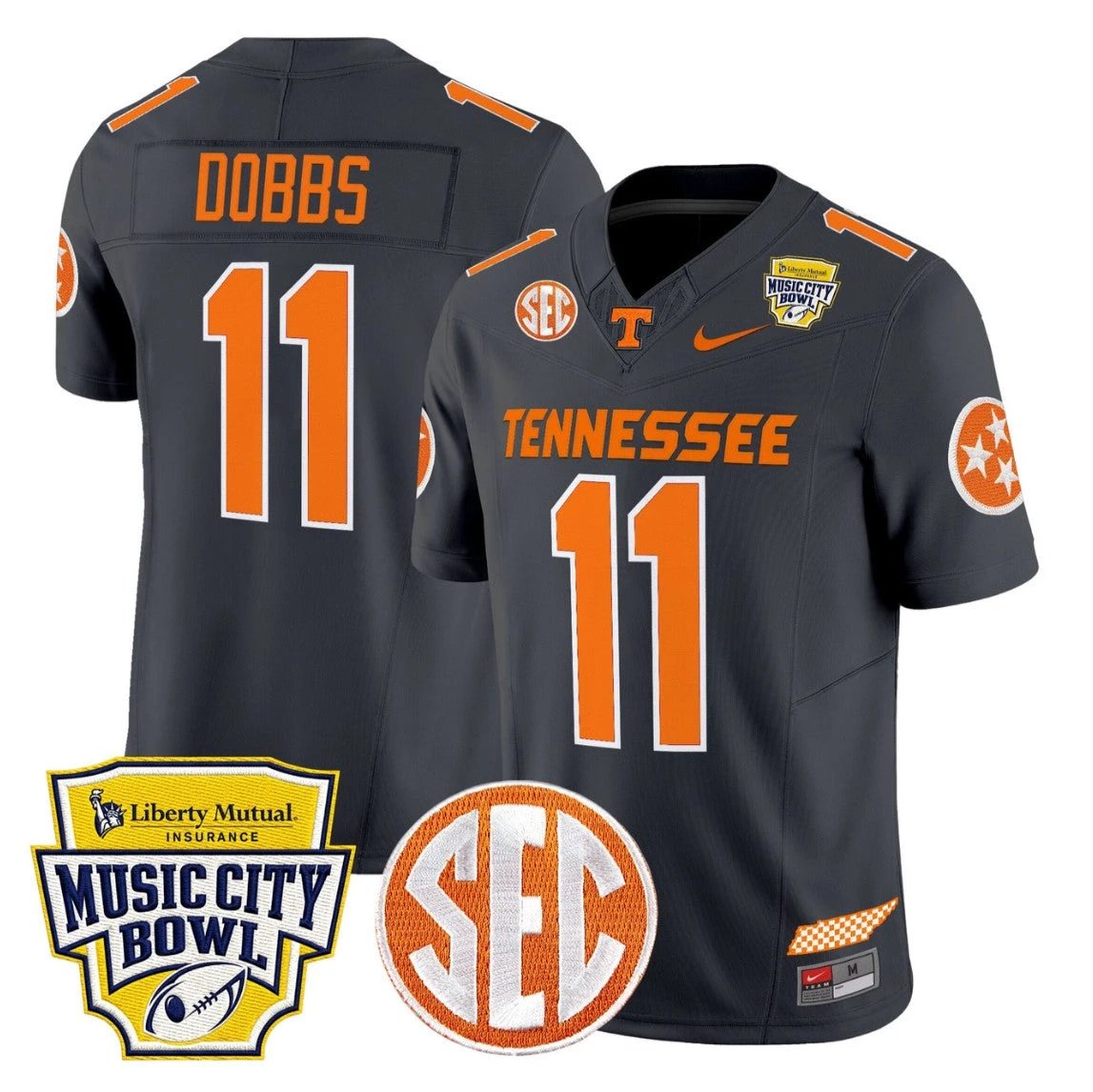 Joshua Dobbs Jersey #11 Tennessee Vols 2025 Music City Bowl Stitched by My Store NCAA Football Jerseys