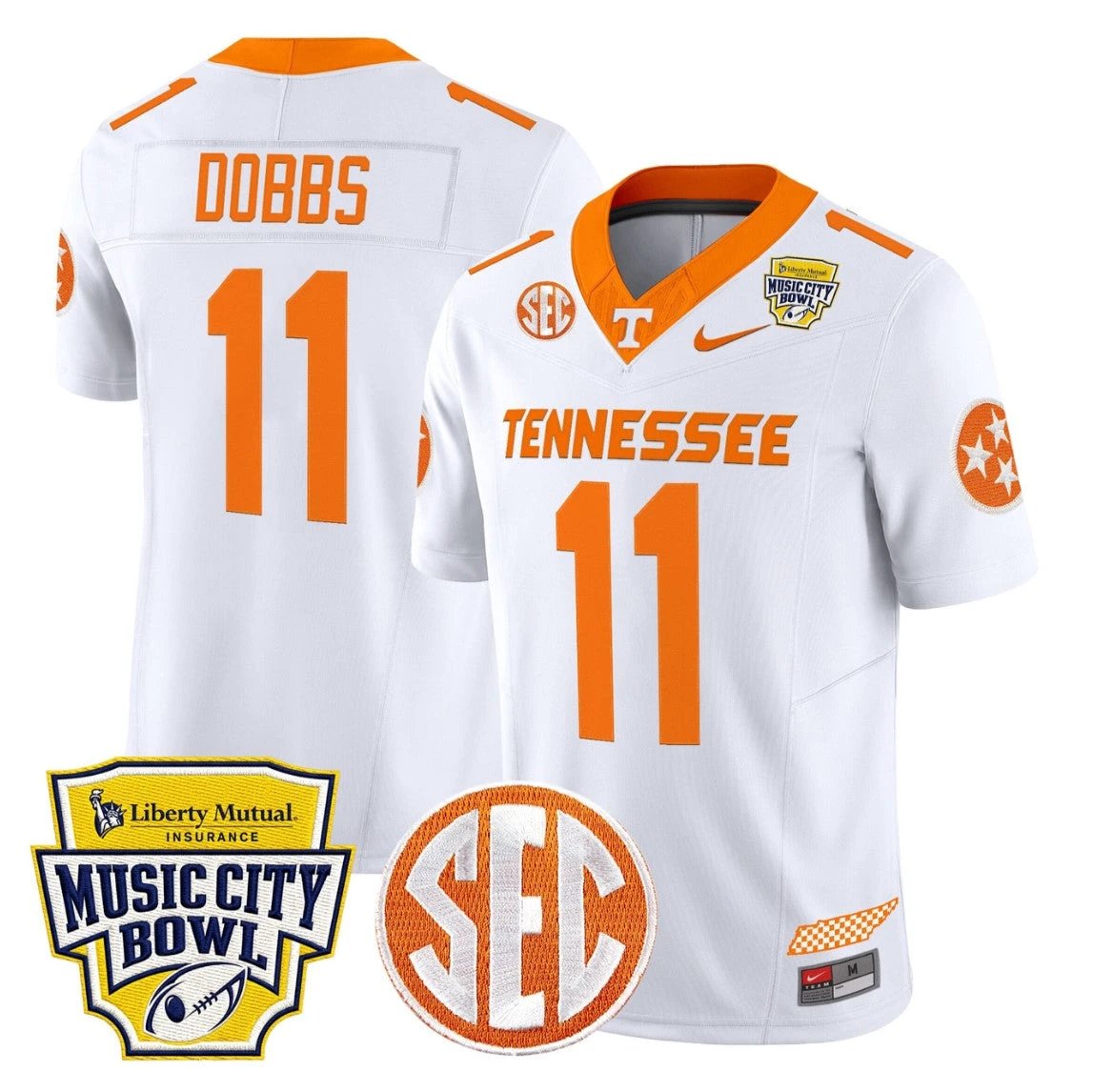 Joshua Dobbs Jersey #11 Tennessee Vols 2025 Music City Bowl Stitched by My Store NCAA Football Jerseys