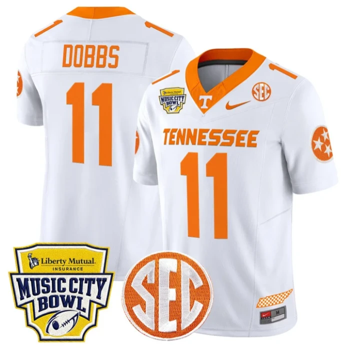 Joshua Dobbs Jersey #11 Tennessee Vols 2025 Music City Bowl Stitched by My Store NCAA Football Jerseys