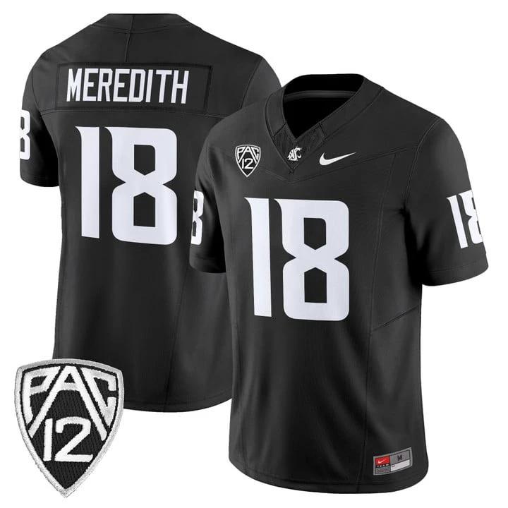 Joshua Meredith Jersey #18 Washington State Cougars 2025 Vapor Limited Stitched by My Store NCAA Football Jerseys